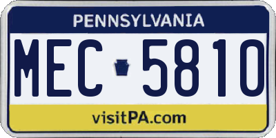 PA license plate MEC5810