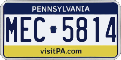 PA license plate MEC5814