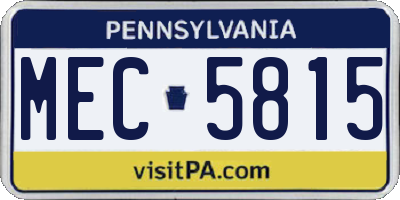 PA license plate MEC5815