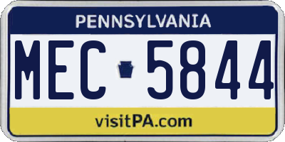 PA license plate MEC5844