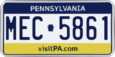 PA license plate MEC5861
