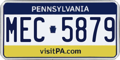 PA license plate MEC5879