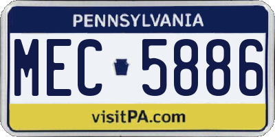 PA license plate MEC5886