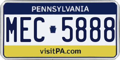 PA license plate MEC5888