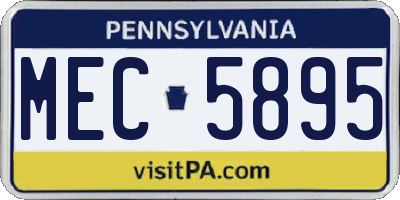 PA license plate MEC5895