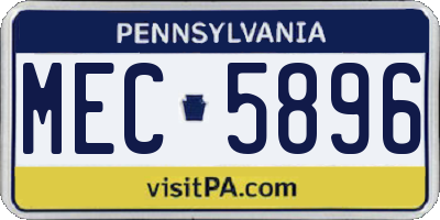 PA license plate MEC5896