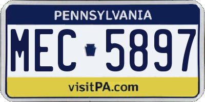 PA license plate MEC5897