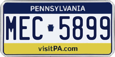PA license plate MEC5899