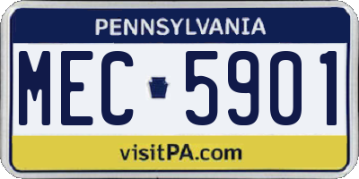 PA license plate MEC5901