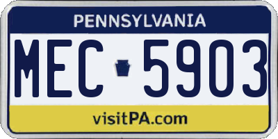 PA license plate MEC5903