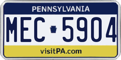PA license plate MEC5904