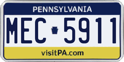 PA license plate MEC5911