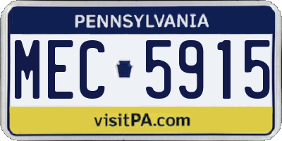 PA license plate MEC5915