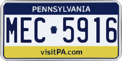 PA license plate MEC5916