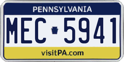 PA license plate MEC5941