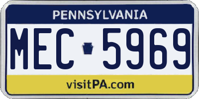 PA license plate MEC5969