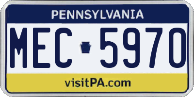 PA license plate MEC5970