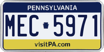 PA license plate MEC5971