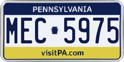 PA license plate MEC5975