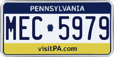 PA license plate MEC5979
