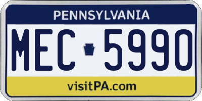 PA license plate MEC5990