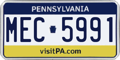 PA license plate MEC5991