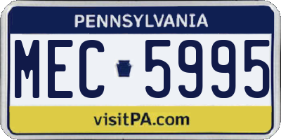 PA license plate MEC5995