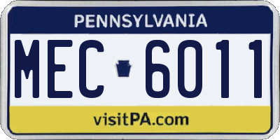 PA license plate MEC6011