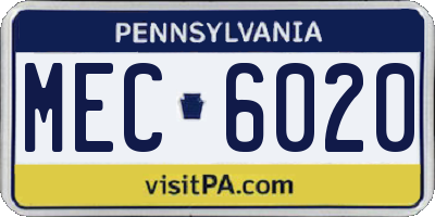 PA license plate MEC6020