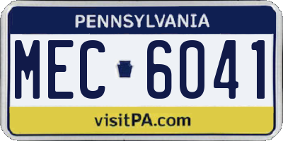 PA license plate MEC6041