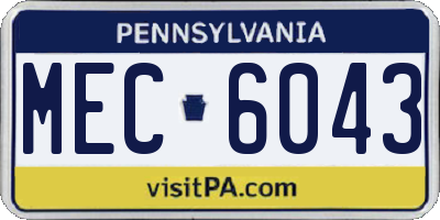 PA license plate MEC6043