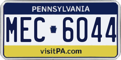 PA license plate MEC6044