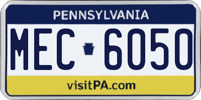 PA license plate MEC6050