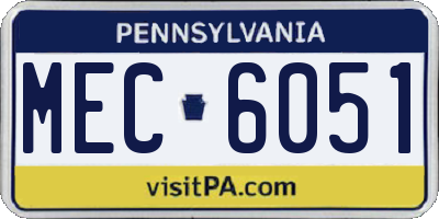 PA license plate MEC6051