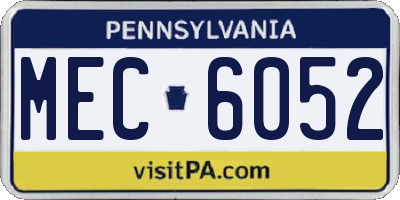 PA license plate MEC6052