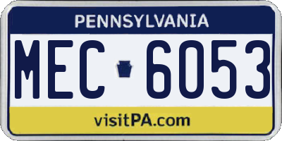 PA license plate MEC6053