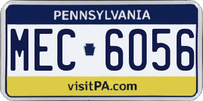 PA license plate MEC6056