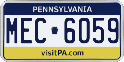 PA license plate MEC6059