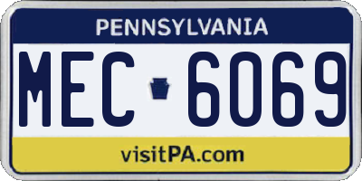 PA license plate MEC6069