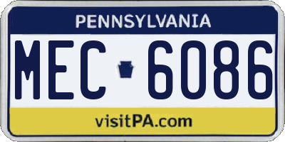 PA license plate MEC6086