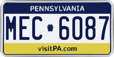 PA license plate MEC6087