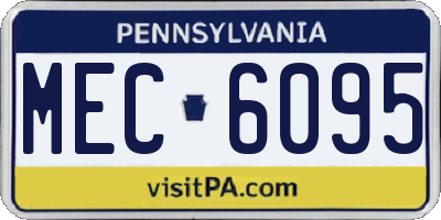 PA license plate MEC6095