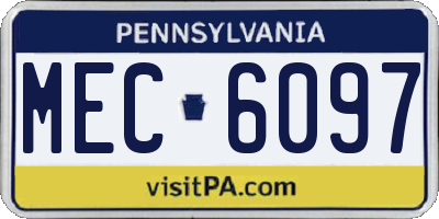 PA license plate MEC6097