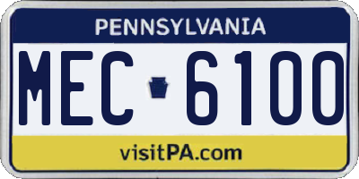 PA license plate MEC6100