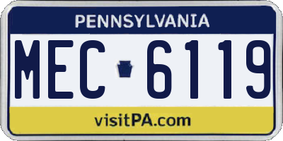 PA license plate MEC6119