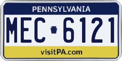 PA license plate MEC6121