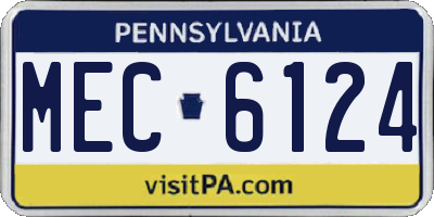 PA license plate MEC6124