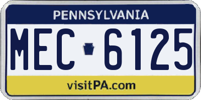 PA license plate MEC6125