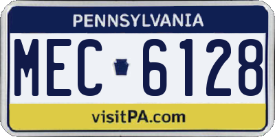 PA license plate MEC6128