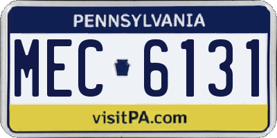 PA license plate MEC6131